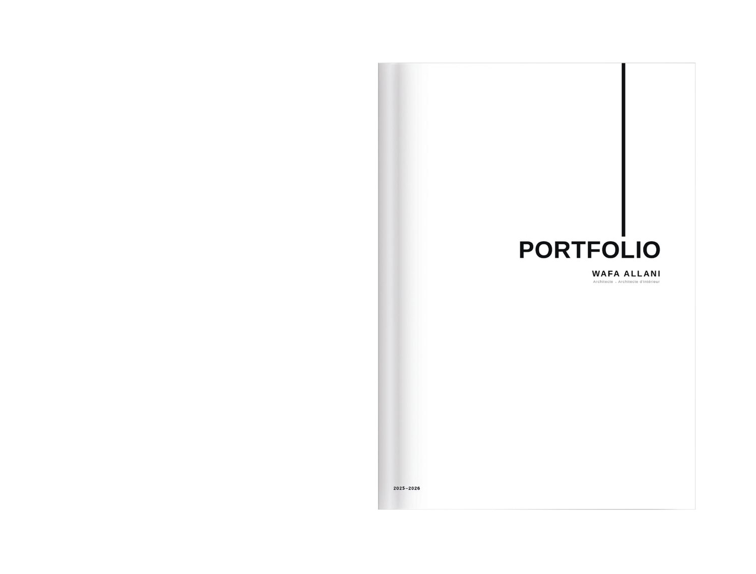 Couverture du portfolio imprimé de Wafa Allani, 2025—2026